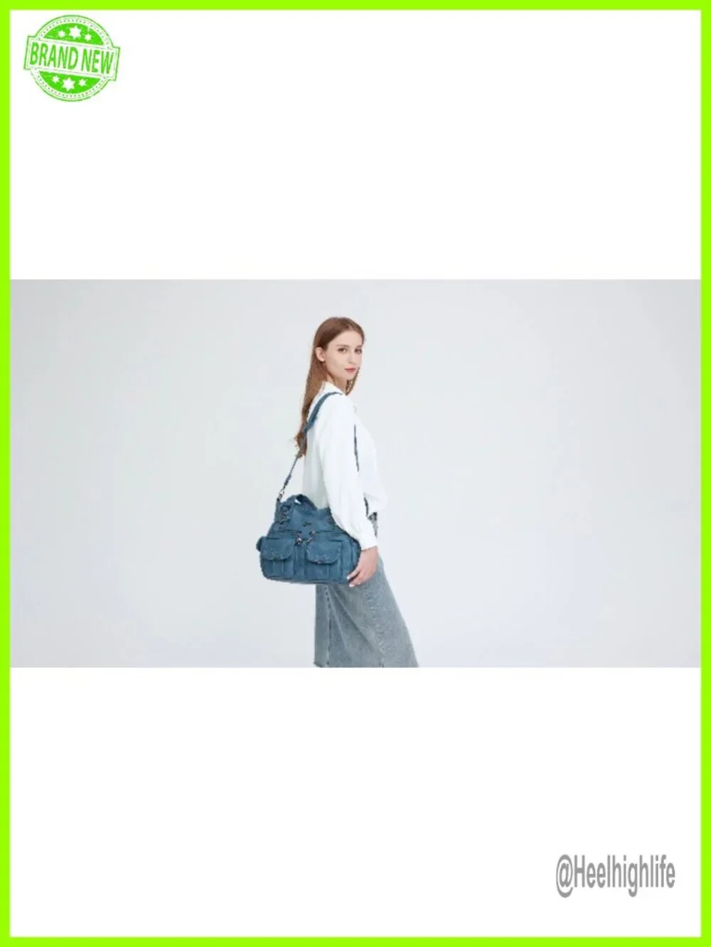 PU Leather Large Hobo Tote Multi-Pocket Bag Water Resistant Adjustable Strap
